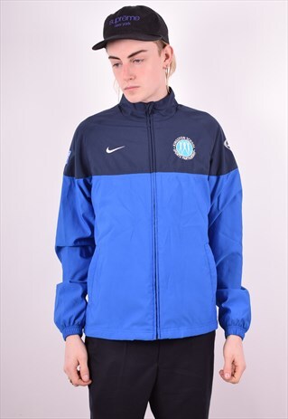 NIKE MENS VINTAGE TRACKSUIT TOP JACKET XL BLUE 90S
