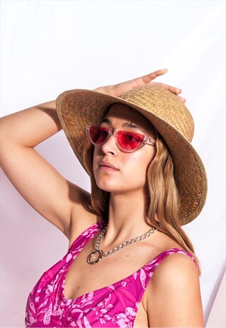 VINTAGE STRAW HAT 90S SUN SHIELD HAT