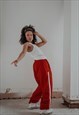 UNISEX RARE VINTAGE 00S NIKE RED & WHITE LOOSE TRACK PANTS