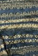 VINTAGE KNITTED JUMPER ABSTRACT PATTERNED GRANDAD SWEATER