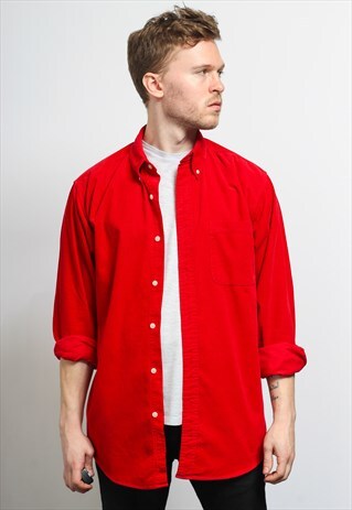 VINTAGE CORDUROY CORD SHIRT RED