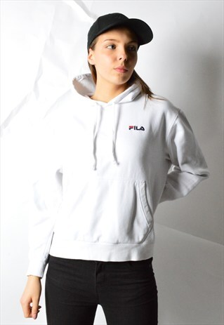 VINTAGE 90S WHITE MINIMALIST FILA HOODIE