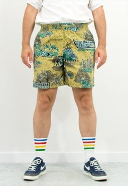 Vintage 90s printed beach shorts surfing summer