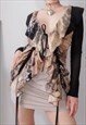 VINTAGE Y2K DARK GRUNGE PUNK MESH LONG CARDIGAN