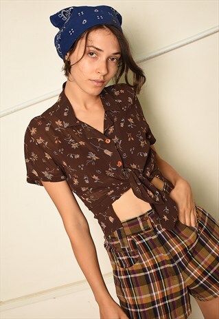 VINTAGE 90S PARIS CHIC SHEER BLOUSE TOP WITH FLORAL PRINT