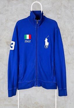 Vintage Blue Polo Ralph Lauren Jacket Italy Big Pony Large