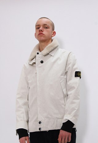 VINTAGE STONE ISLAND SHEARLING RASO GOMMATO JACKET