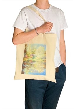 Claude Monet Water Lily Pond Bridge Colourful Art Tote Bag