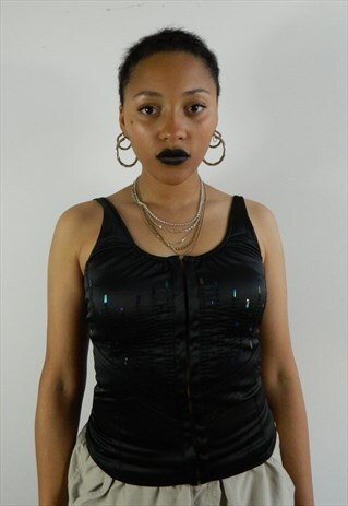 BLACK CORSET TOP 90S STYLE WITH SEQUENCE