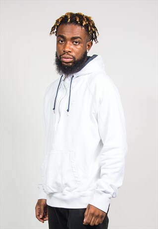 90'S VTG NIKE WHITE QUARTER ZIP HOODIE SWEATSHIRT