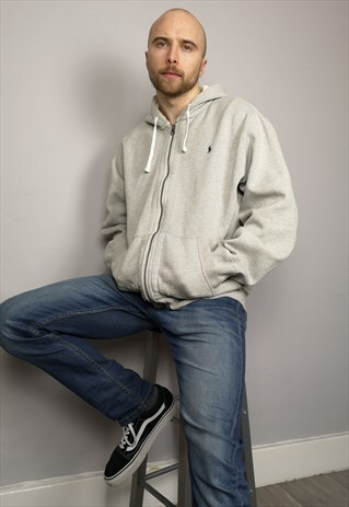 VINTAGE RALPH LAUREN ZIP UP HOODIE HOODED JACKET