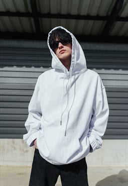 Custom white denim kangaroo hoodie 
