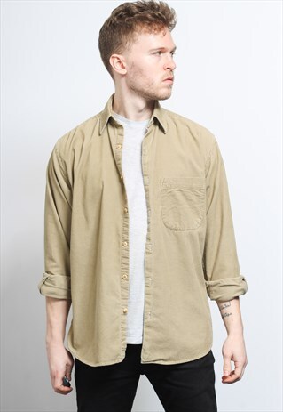 VINTAGE CORDUROY CORD SHIRT BROWN