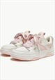 DOUBLE LACE SNEAKERS CHUNKY SOLE TRAINERS SKATER SHOES BROWN