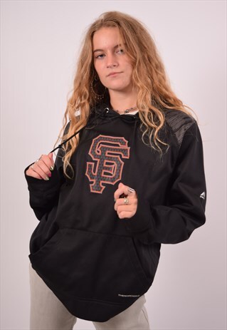 VINTAGE MAJESTIC HOODIE JUMPER BLACK