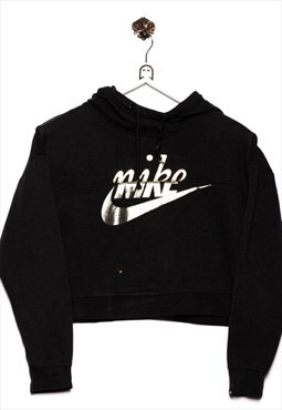 Vintage Nike Hoodie Logo Print Black