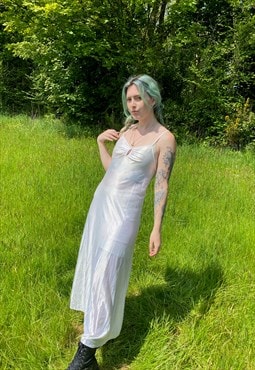 Vintage 90s Satin Lace Maxi Summer Slip Dress