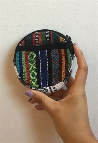 MULTI HAND WOVEN RAINBOW COIN PURSE