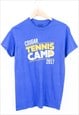 Vintage Cougar Tennis T Shirt Blue With Spell Out Print 90s