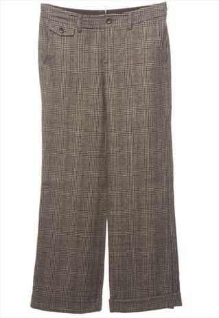 BEYOND RETRO VINTAGE EDDIE BAUER GREY DOGTOOTH TROUSERS - W3