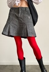 Vintage Y2K 00s ESPRIT pleated grey mini skirt 