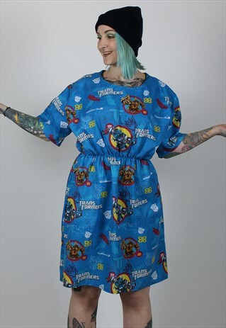 TRANSFORMERS HANDMADE BOX OVERSIZED TSHIRT DRESS
