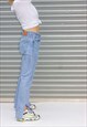 Vintage 90's 501 Split Hem Levi Stonewash Light Blue Jeans