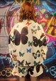 BUTTERFLY PRINT TRACK JACKET HANDMADE FANTASY EMOJI BOMBER