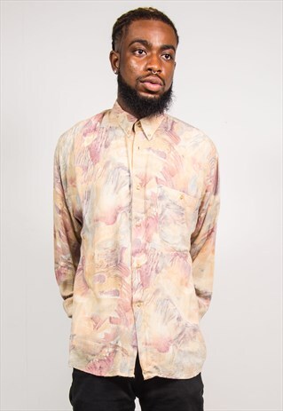 VINTAGE 90'S PASTEL PRINT LONG SLEEVE SHIRT