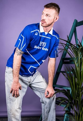 VINTAGE PUMA 1990S FOOTBALL SHIRT IN BLUE