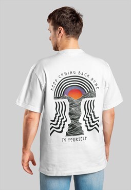 Back Print - Mushroom -  Rave 90s - T Shirt - White - unisex