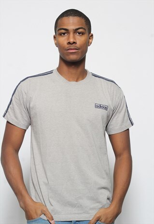 VINTAGE ADIDAS LOGO T-SHIRT GREY