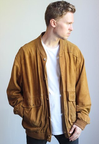 VINTAGE OVERSIZED SUEDE BOMBER JACKET