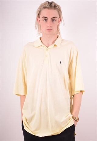 POLO RALPH LAUREN MENS VINTAGE POLO SHIRT XL YELLOW 90S