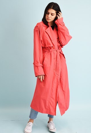 80'S RETRO ATHLEISURE LONG TRENCH COAT MAC
