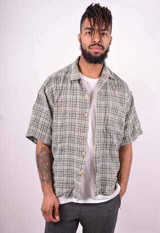MENS VINTAGE SHIRT LARGE MULTI CHECK 90'S
