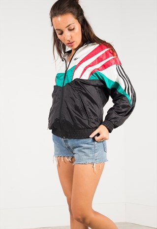 VINTAGE 80'S USA ADIDAS SHELL SPORT JACKET / S1348