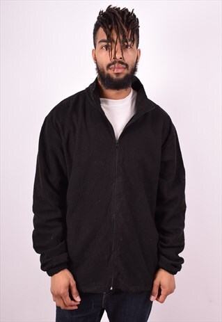 DICKIES MENS VINTAGE FLEECE JACKET XL BLACK 90'S