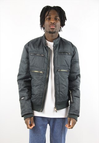 VINTAGE FAY NAVY PADDED BOMBER JACKET