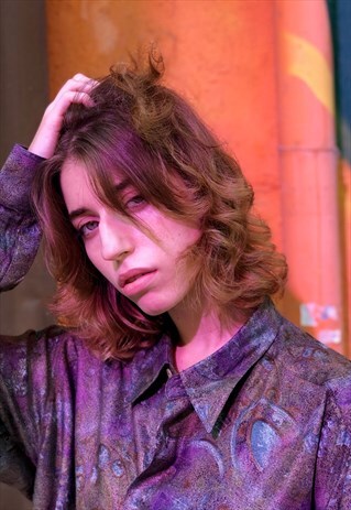 VINTAGE 90'S MULTICOLOR PRINTED ABSTRACT OVERSIZED SHIRT