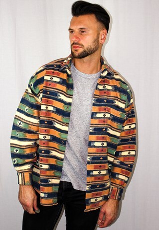 VINTAGE NEO-TRIBAL PATTERNED SHIRT