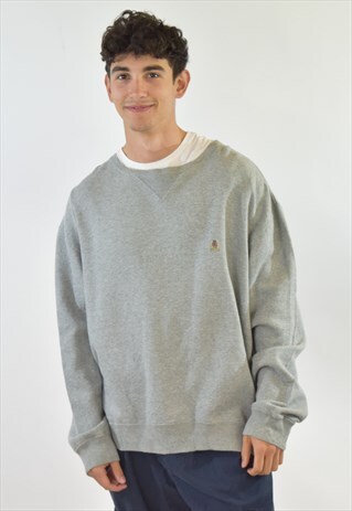 VINTAGE 90S GREY TOMMY HILFIGER CREW NECK SWEATSHIRT