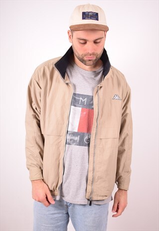 KAPPA MENS VINTAGE JACKET SMALL BROWN 90S
