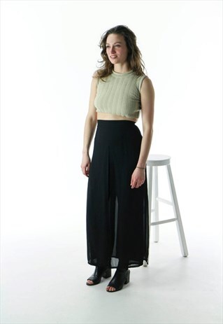 BEIGE KNITTED CROPPED TOP / EXTRA SMALL TURTLENECK KNIT