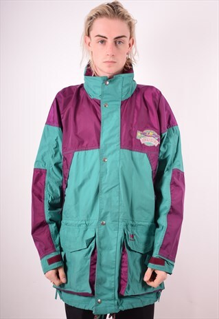 HELLY HANSEN MENS VINTAGE JACKET LARGE GREEN 90S