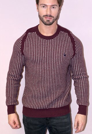 VINTAGE JACK WILLS MAROON WOOL JUMPER