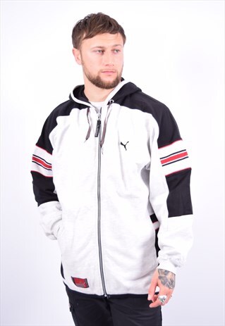 VINTAGE PUMA HOODIE SWEATER GREY