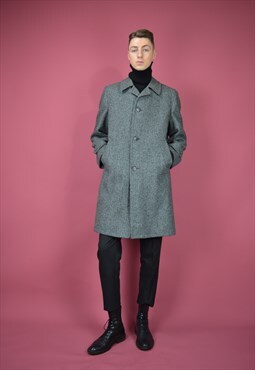  Vintage grey classic 80's long coat