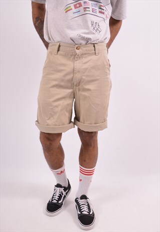 CARHARTT MENS VINTAGE DENIM SHORTS W33 BEIGE 90S