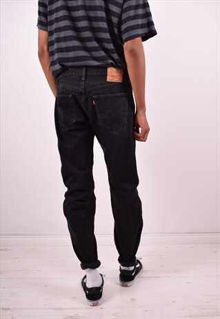 LEVI'S 501 MENS VINTAGE JEANS W34 L34 BLACK 90S